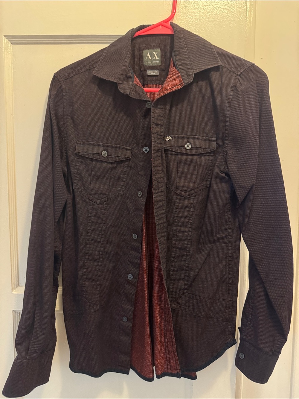 A/X Armani Exchange Men’s Lightweight Button-Front Shirt long sleeves